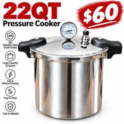 22QT Stainless Steel Pressure Cooker – Large Capacity – $60