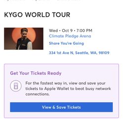 Kygo Concert 10/9 Climate Pledge