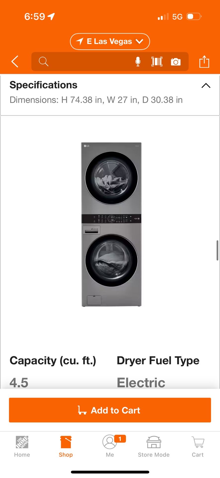 LG Wash Tower FREE DELIVERY/INSTALL