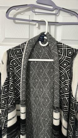 Black And White Cardigan Sweater 
