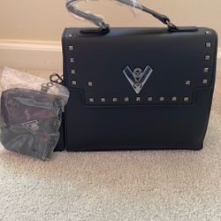 BLACK VALENTINO ORLANDO SATCHEL BAG WITH WALLET 