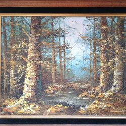Susel Oil Painting Forest Cash Only Pick Up Only 