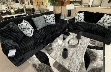 New Ashley Midnight Madness Onyx Sofa Loveseat living room 2pc special 