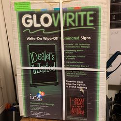 Glowrite Write On Wipe Off Illuminated Sign 