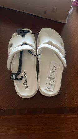 White Geo Slide Slipper