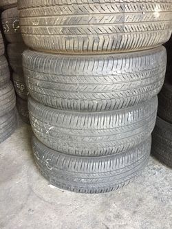 235/60/18 Bridgestone dueler set of used tires in great condition with 65% tread 225$ for 4. Installation, balance and alignment available but not i