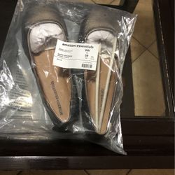 Women’s Ballet Flat Shoes Dark Bronze Size 8w