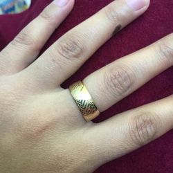 Gold Plated Stainless Steel Ring Ban Men’s Jewelry Size 8 9 Available 