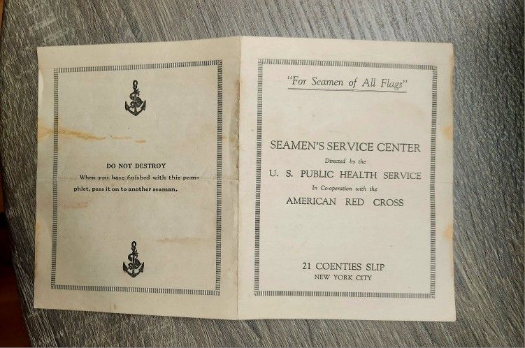 WW2 Seamen Of All Flags U.S. Public Health Service Announcement (See Ad)