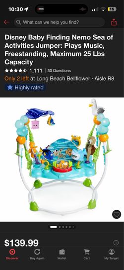 Baby jumper bouncer Disney finding Nemo