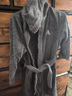 $8 KID'S HOODED BATHROBE WITH LETTER A