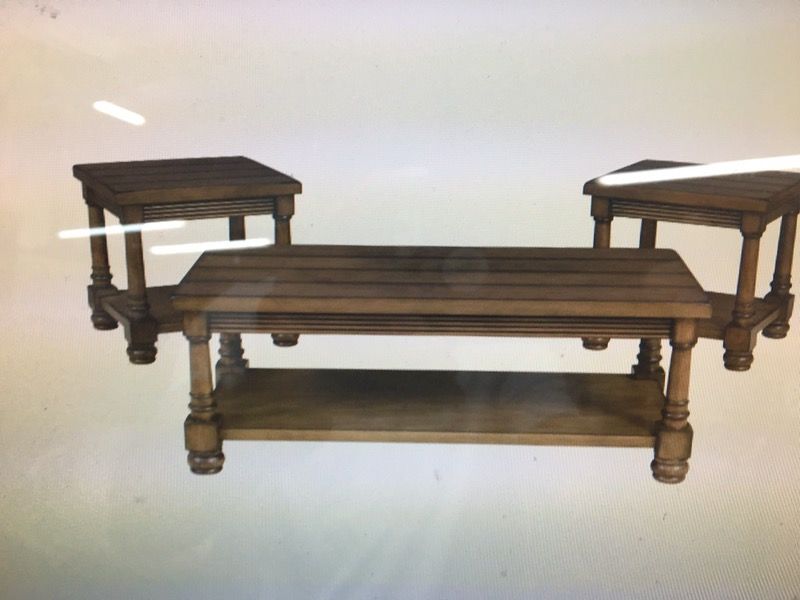 3 piece set coffee table and 2 end tables