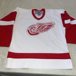 Youth L/xl Jersey Detroit Red Wings Ccm Jersey Vintage 90S White Clean Euc Mic