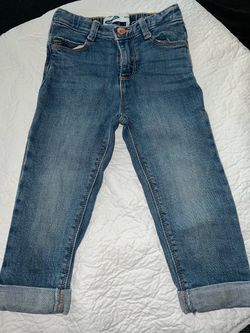Old Navy Indigo Blue Boyfriend Denim Jeans Ankle Cuff Toddler Girls Size 2t