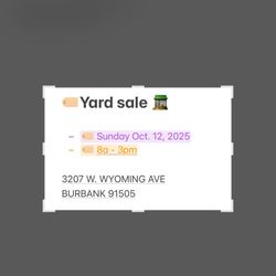 Yard Garage Sale Burbank 10/12