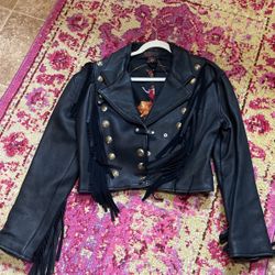 Leather Western Cowgirl Jacket 