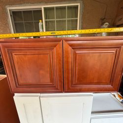 Cherry Wood Double Door Wall Cabinet