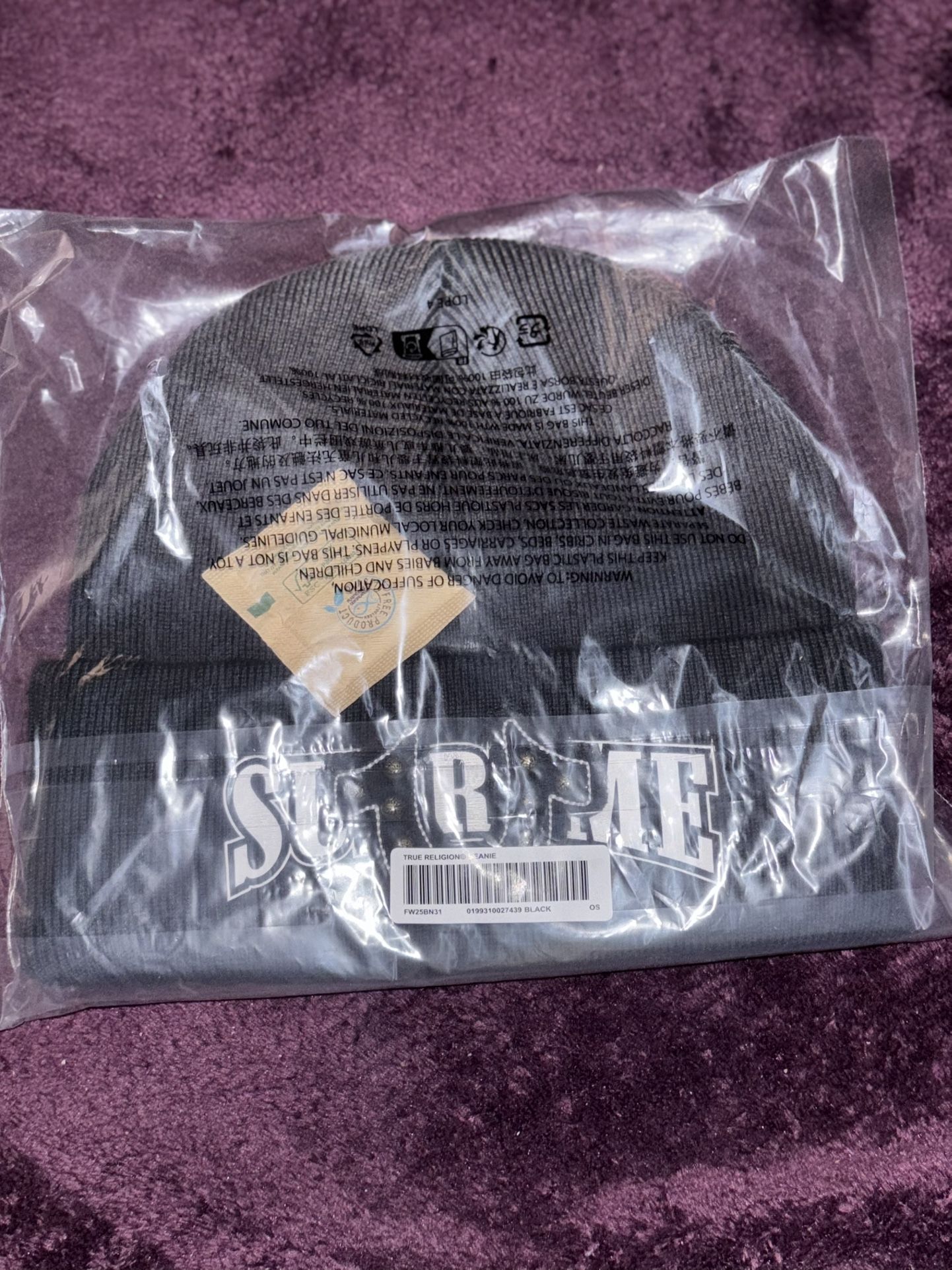 Supreme True Religion Beanie (FW25) Black