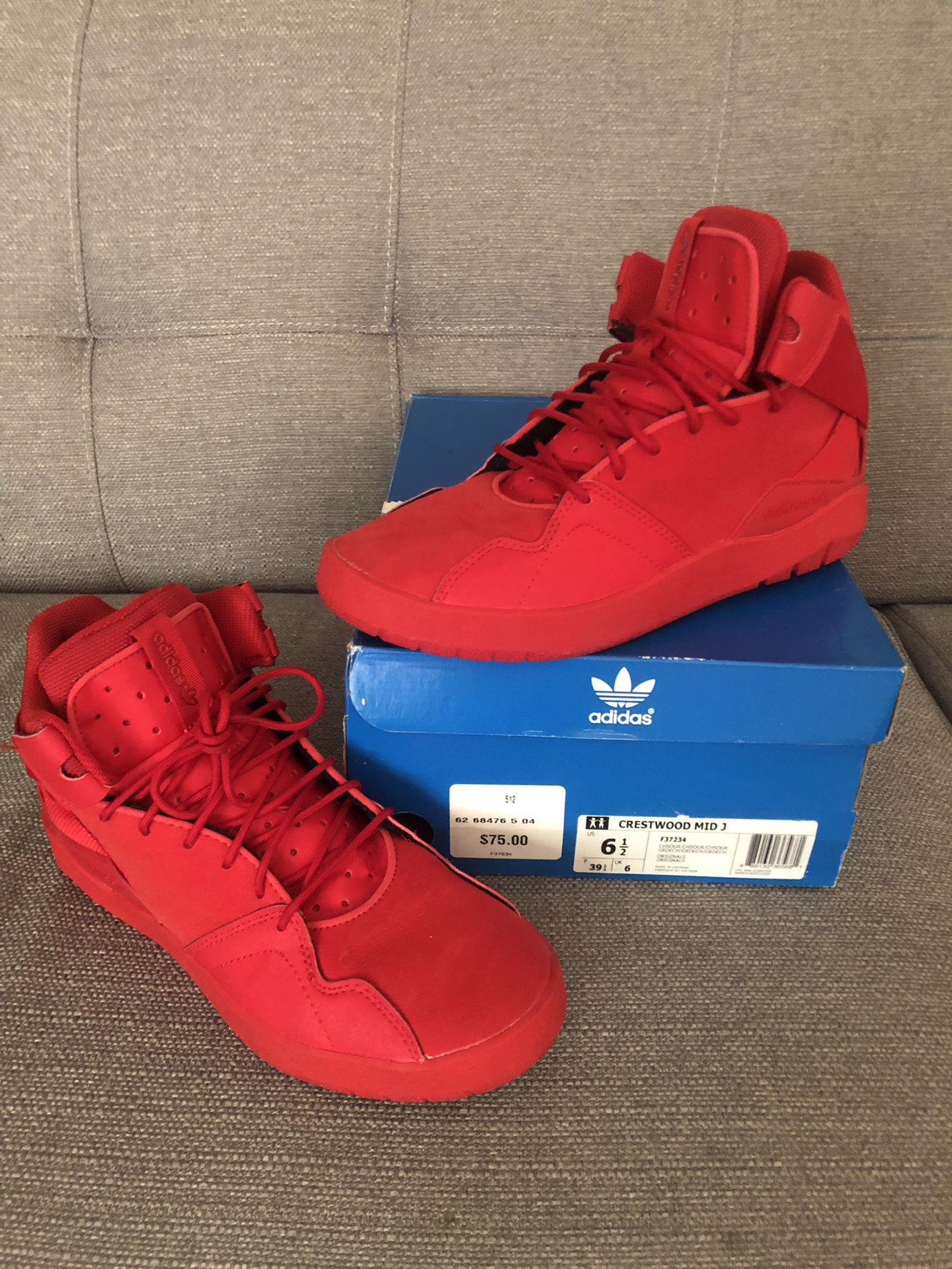 Adidas Red Shoes size 6.5 kids