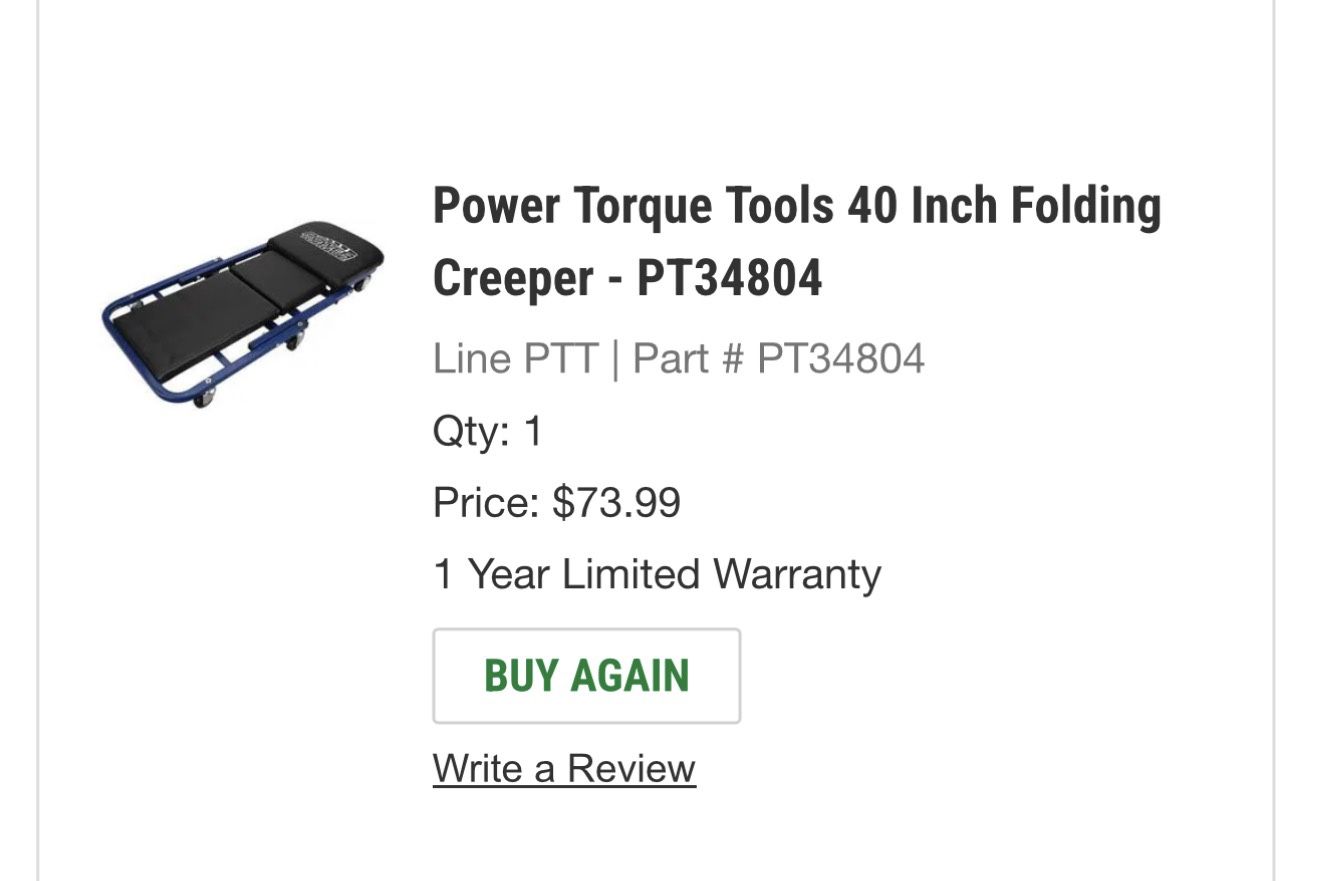 Power Torque Folding Creeper/seat 