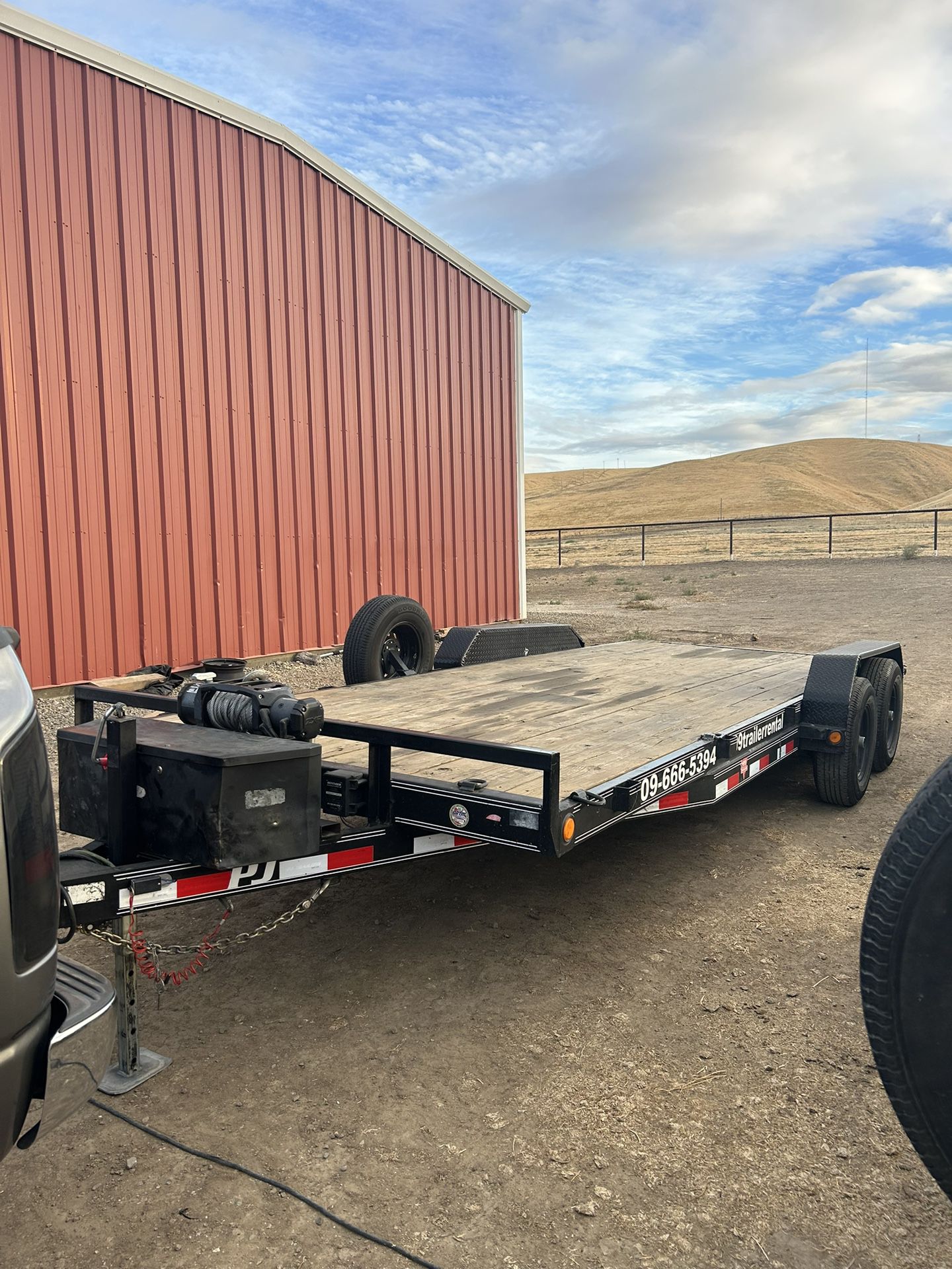20ft Car Hauler Trailer with winch, straps, ramps, spare