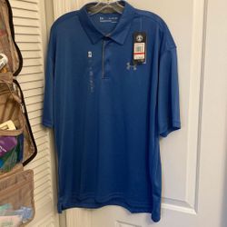 2XL Blue Under Armour Polo/Golf NWT