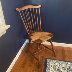 Antique Maple Windsor Rush Seat Side Chair