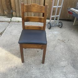 Vintage Pine Chair , Super Solid, with Padded Seat, 16 wide, back at 35 in, seat 19 inch, $15