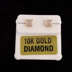 10kt Gold Diamond Studs 