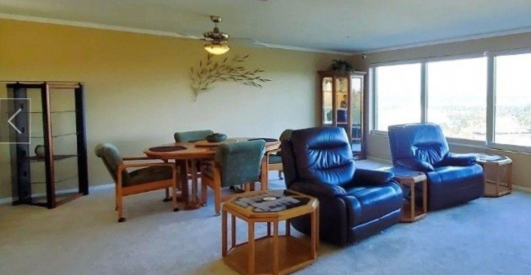Table, Chairs, Recliners & 65in Smart TV