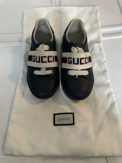 Gucci Toddler Navy and White Sneakers Sz 25