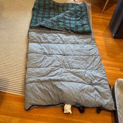 FREE 2 Large Sleeping Bags That Can Zip Together To Create On Big Queen Sized Bag For A Couple.  Used Once Or Twice.
