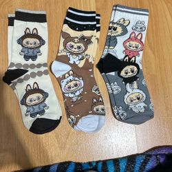 Labubu 3 Pk Socks