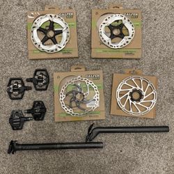 Bike Parts Odds and Ends / Disc Brake Rotors, Pedals, Seatposts / Shimano, Time, Cervelo, Galfer, Easton