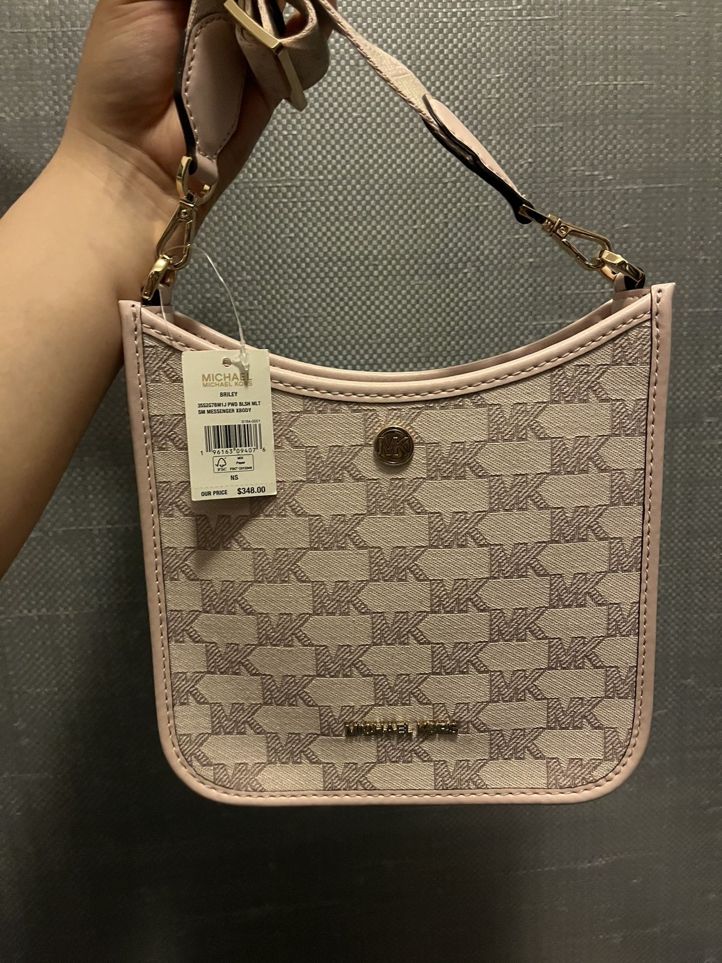 Michael Kors Crossbody Bag Briley MK Signature Messenger Powder