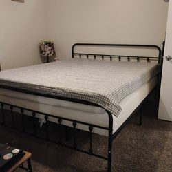 California King Bedframe/ 2 5" Mattresses 