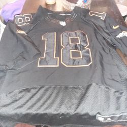 Nike Game Official Peyton Manning Orange And Black  Jersey 