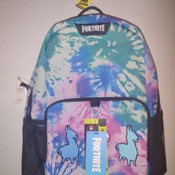 New Fortnite 18" Back Pack Padded Laptop Sleeve, Adjustable And Padded Shoulder Straps, Reflective. Tie Dye, Llama.
