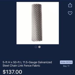 5’ high chain link roll