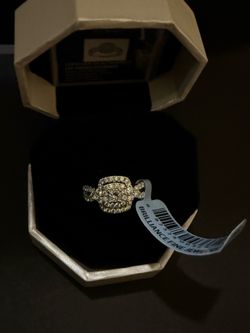 Lab grown diamond engagement ring sterling silver