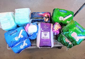 Adult Incontinence Supplies Lot – TENA, FitRight & Poise – Small/Medium