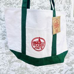 Trader Joe’s Bag - Big Canvas Totes - Dark Green 