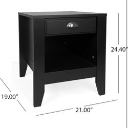 Black Nightstand 1pc