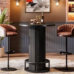 #20- Kearsten 39.4 in. H Black Round Bar Table, outdoor