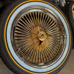 22" Center Gold 150 Spoke Wire Wheels 285/45R22 Vogue Tires we finance