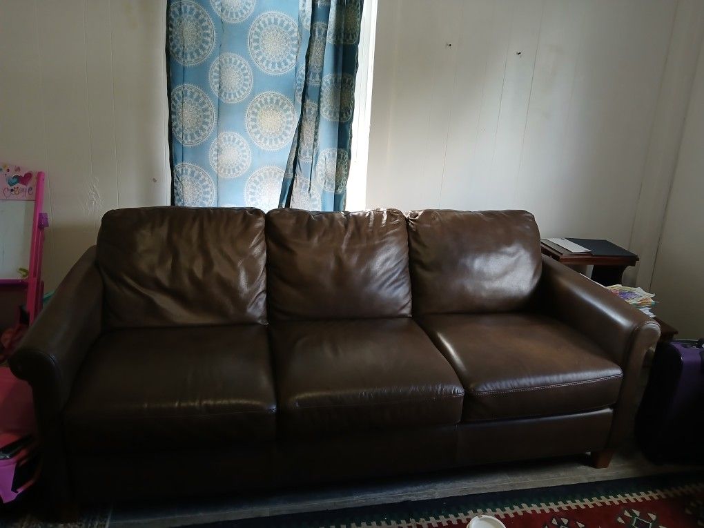 Brown Leather Couch