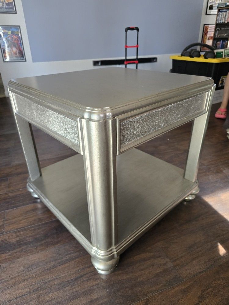 2- Coaster Glam End Table – 26x26x24 – Metallic Finish