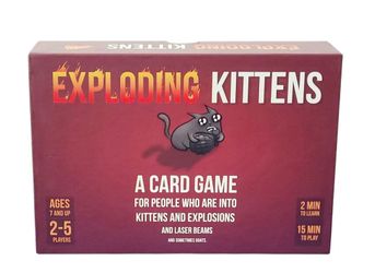2015 "Exploding Kittens" Original Card Game for 2-5 Players Complete In Box VG Condition. The 2015 "Exploding Kittens" Original Card Game is a complet