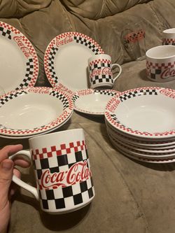 Coca Cola Vintage Plate Cups More
