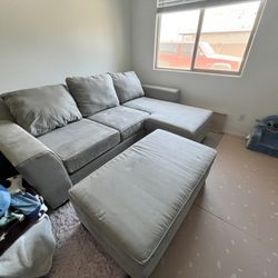 Living spaces - Sleeper couch with storage Ottoman 